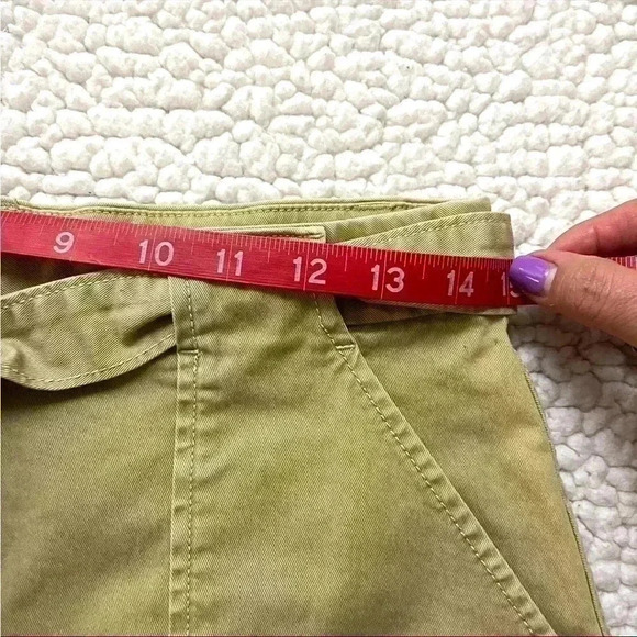Gap Khaki “Retro” 70’s High Tie Waist Pocket Cotton Round Hem Midi Skirt Size 6 - Picture 13 of 13
